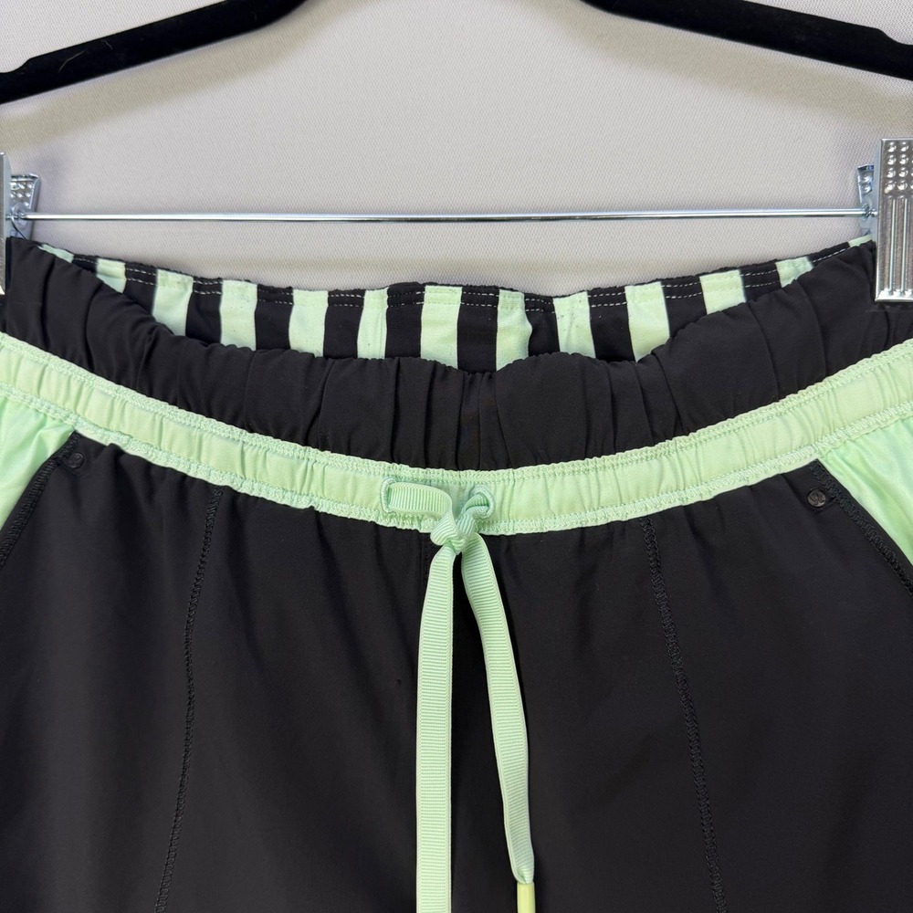 Lululemon Athletica Run Bandit Track Pants Black Mini Hyper Stripe Fresh Teal - Picture 4 of 16